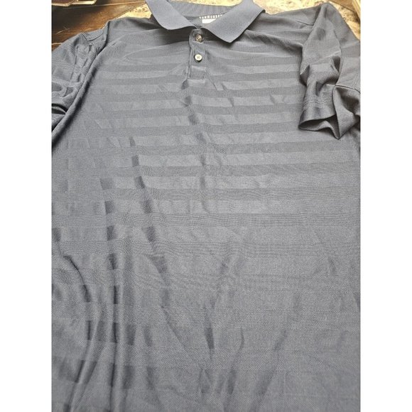 Van Heusen Other - Van Heusen Traveler Blue Striped Polo Shirt Men's Size XL Short Sleeve